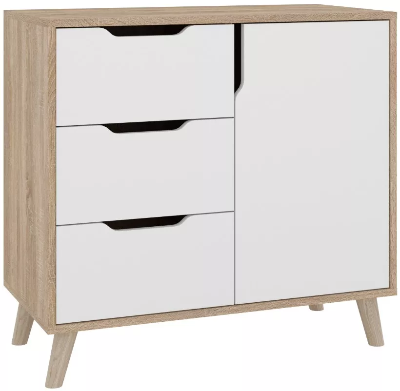 Comoda K-3+1 Retro - sonoma+alb