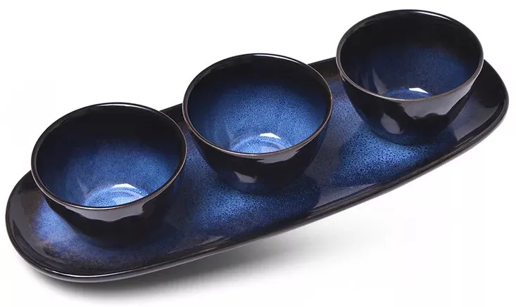 Set sosiere Fissman Ciel 6285 250 ml ceramica pe suport (3 el)