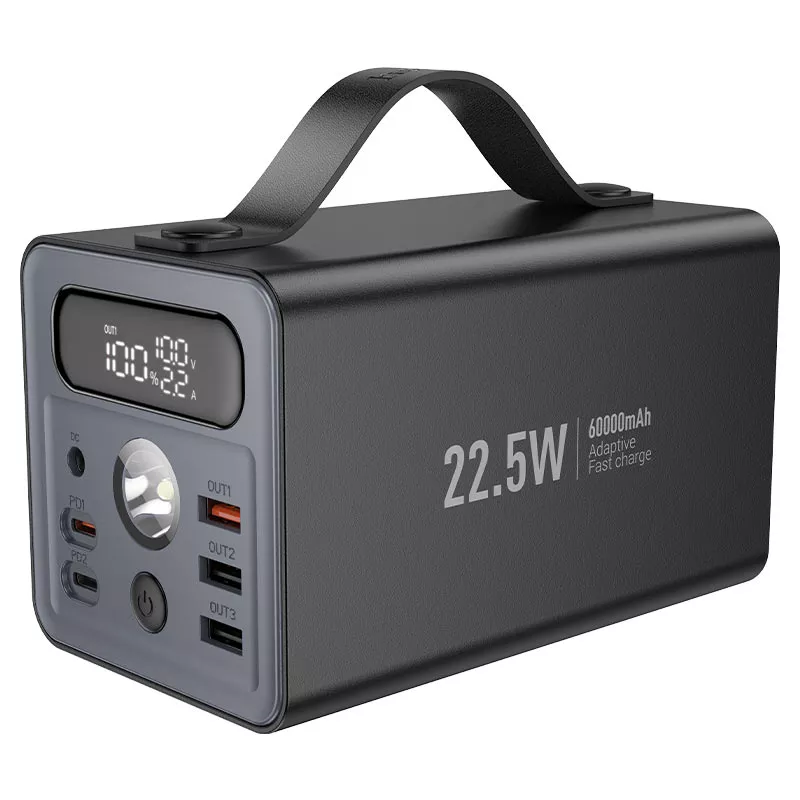 Acumulator extern Hoco J138 Distant 22.5W+PD20W+DC12V (60000mAh), Black