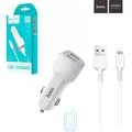 Incarcator auto HOCO Z23 Grand style dual-port set (Lighting), white — cumpără în Chișinău | Produse auto | Hi-Tech Moldova