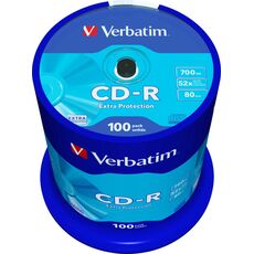 Disc Verbatim CD-R 700MB 52X EXTRA PROTECTION SURFACE (Spindle 100pcs.) (43411)  — cumpără în Chișinău | DVD-uri  | Hi-Tech Moldova