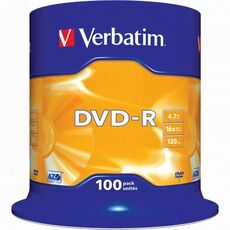 Disc Verbatim DVD+R AZO 4.7GB 16X MATT SILVER SURFAC (Spindle 100pcs.) (VER_43551)  — cumpără în Chișinău | DVD-uri  | Hi-Tech Moldova