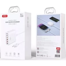 Зарядное устройство XO L133(EU) 75W GaN 3A+3C, White — купить в Кишинёве | Зарядные устройства к смартфонам | Hi-Tech Moldova