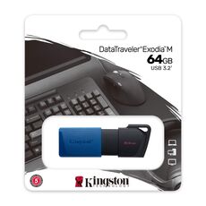 Флэш-накопитель USB 3.2 KINGSTON 64GB DataTraveler Exodia M (DTXM/64GB), Black/Blue — купить в Кишинёве | USB накопители | Hi-Tech Moldova