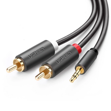 Кабель AUX UGREEN AUX 3,5mm Male to 2xRCA Male 3m, AV102 (10512), Black  — купить в Кишинёве | Товар без акции  | Hi-Tech Moldova