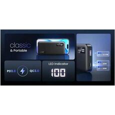 Портативный аккумулятор UGREEN with Digital Display 10000mAh, 22,5W, (25742) Black — купить в Кишинёве | Портативный аккумулятор (Powerbank) | Hi-Tech Moldova