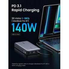 Портативный аккумулятор UGREEN Nexode Flight Approved PD3.1 25000mAh, 145W, (90597A) Grey — купить в Кишинёве | Портативный аккумулятор (Powerbank) | Hi-Tech Moldova