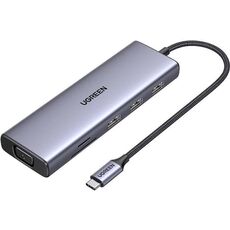 Хаб 7 в 1 UGREEN CM498 9in1  (15600), Gray  — купить в Кишинёве | Концентраторы  | Hi-Tech Moldova
