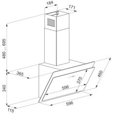 Hota Tornado Notos 1200(60) BL Led MD — cumpără în Chișinău | Hote de bucătărie | Hi-Tech Moldova
