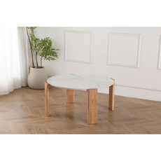 Masuta living C2511 MDF+Ceramica alb/frasin 96x45 cm