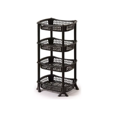 Raft Vicko 329-F00045 4 nivele, 29x29x73 cm, negru