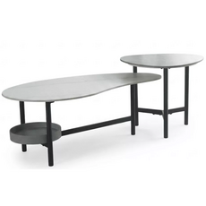 Masuta living TS-38 set 2 buc, 110x60x40/55x50 cm, gri