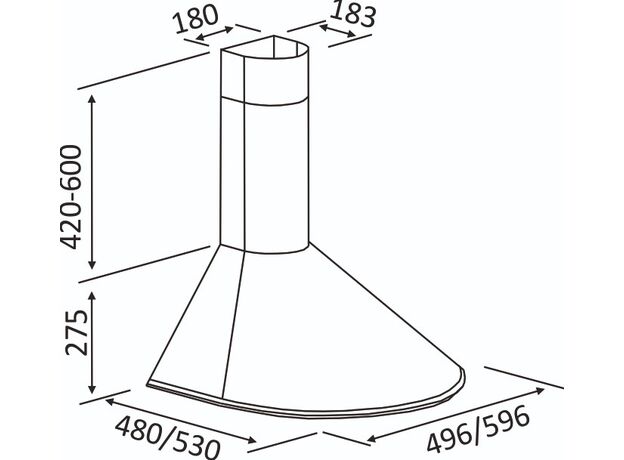 Hota Tornado Viola 750(50) Led BL — cumpără în Chișinău | Hote de bucătărie | Hi-Tech Moldova