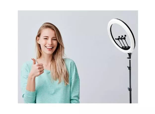 Selfie Ring RGB Light 18" MJ45 with Tripod 2.1m (Bag and Remote Control) — cumpără în Chișinău | Monopode | Hi-Tech Moldova
