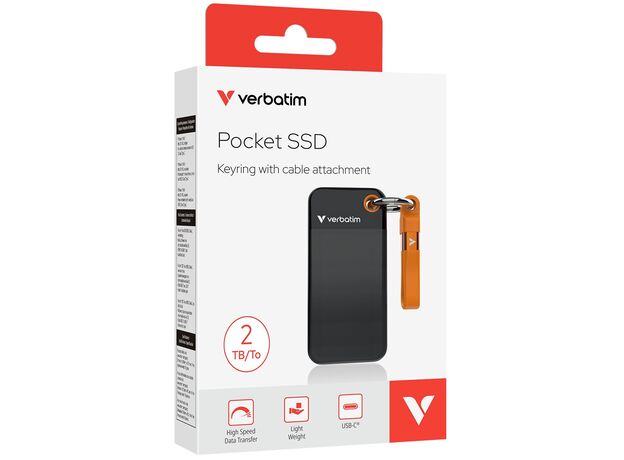 Внешние накопители SDD Verbatim 1.0TB Pocket USB 3.2 Gen 2, Black/Orange, USB-C (32193) — купить в Кишинёве | SSD | Hi-Tech Moldova