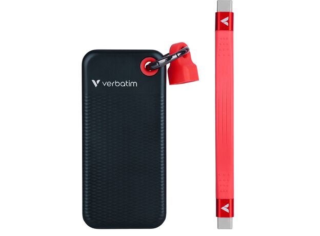 Unități de stocare externe SSD Verbatim 2.0TB Pocket USB 3.2 Gen 2, Black/Red, USB-C (32196) — cumpără în Chișinău | Unități SSD | Hi-Tech Moldova