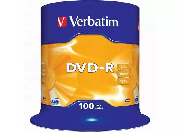 Disc Verbatim DVD+R AZO 4.7GB 16X MATT SILVER SURFAC (Spindle 100pcs.) (VER_43551) — cumpără în Chișinău | DVD-uri | Hi-Tech Moldova