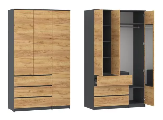 Шкаф Pehotin "NS" Ш-3 - antracit+fatada tahoe (merk),(1) (76904-228) — купить в Кишинёве | Шкафы | Hi-Tech Moldova