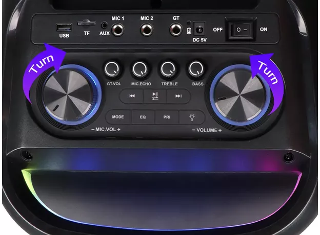 Портативная акустика Sing-e ZQS8257 RGB Party Dual Speaker 8 inch 40W, Black — купить в Кишинёве | Портативное аудио | Hi-Tech Moldova