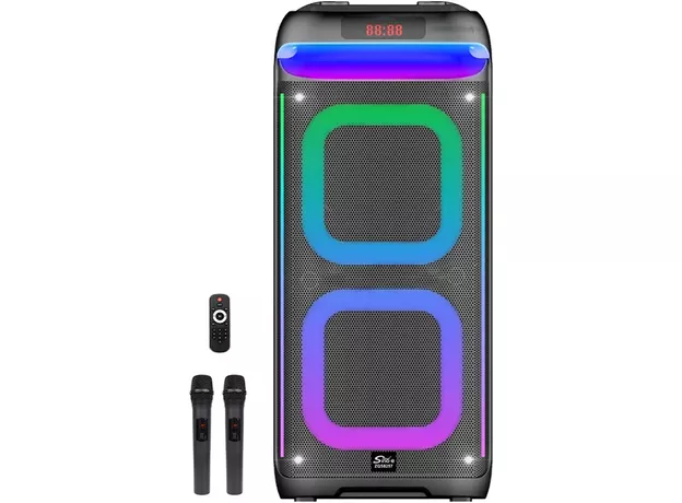 Портативная акустика Sing-e ZQS8257 RGB Party Dual Speaker 8 inch 40W, Black — купить в Кишинёве | Портативное аудио | Hi-Tech Moldova