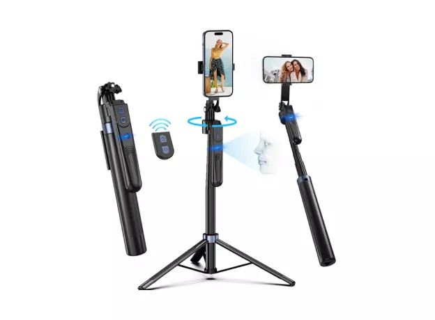 Tripod Auto Face Tracking AI 360 Removable C12, Black — cumpără în Chișinău | Monopode | Hi-Tech Moldova