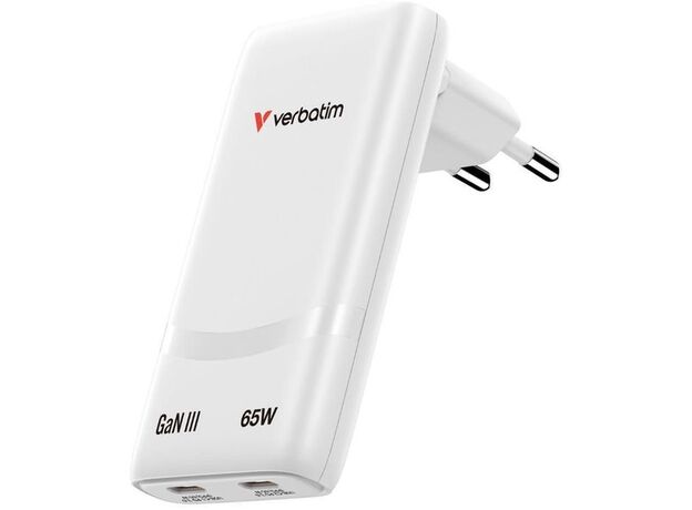 Зарядное устройство Verbatim Fold 'n' Go GaN Charger 65W, White VER_32355 — купить в Кишинёве | Зарядные устройства к смартфонам | Hi-Tech Moldova