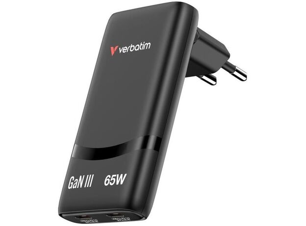 Incarcator Verbatim Fold 'n' Go GaN Charger 65W, Black VER_32354 — cumpără în Chișinău | Încărcătoare | Hi-Tech Moldova