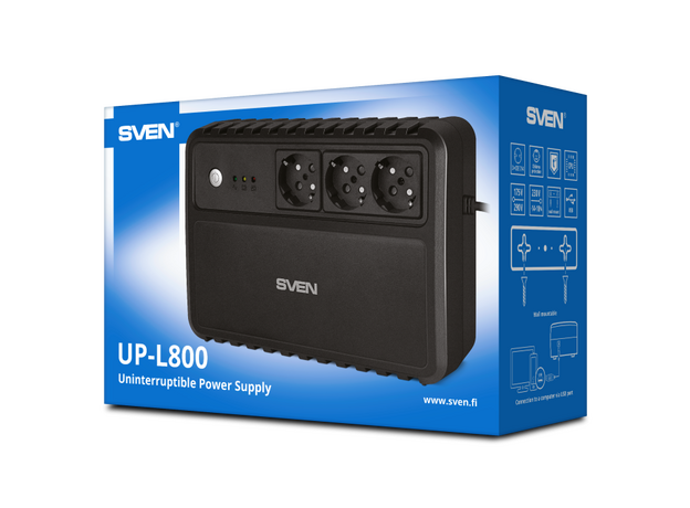 Sursă de alimentare neîntreruptibilă Sven 800VA/400W (UP-L800) — cumpără în Chișinău | Sursă de alimentare neîntreruptibilă | Hi-Tech Moldova