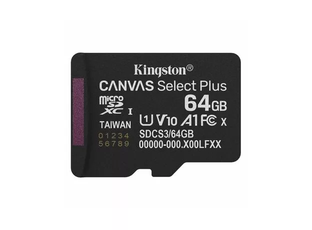 Card micro SD Kingston 64GB Class 10 Canvas Select Plus (SDCS3/64GB) — cumpără în Chișinău | Carduri de memorie | Hi-Tech Moldova