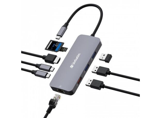 Verbatim USB Hub9 in1 CMH-09 VER_32152 — купить в Кишинёве | Концентраторы | Hi-Tech Moldova