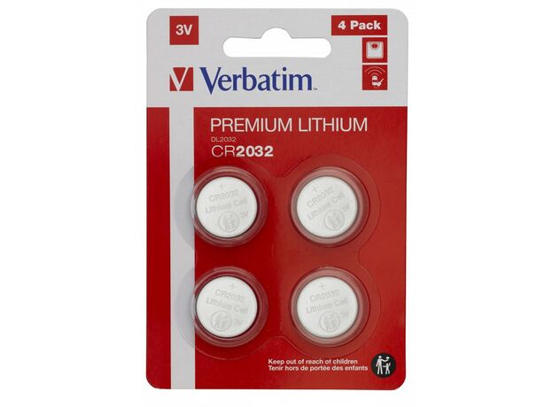 Батарейка Verbatim Lithiium Battery CR2032 3V 4 Pack, 49533 — купить в Кишинёве | Батарейки и аккумуляторы | Hi-Tech Moldova