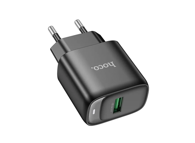 Сетевой адаптер HOCO C140A Smart 1 port QC3.0 (Type-C),(EU), Black — купить в Кишинёве | Зарядные устройства к смартфонам | Hi-Tech Moldova