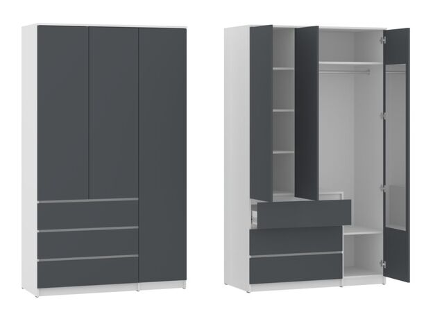 Dulap "NS" Ш-3 - alb+antracit (merk),(1) (76904-231) — cumpără în Chișinău | Dulapuri | Hi-Tech Moldova