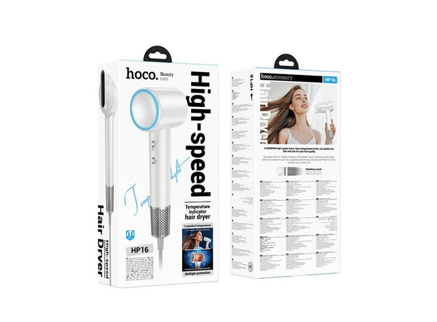 Фен HOCO Hoco HP16 Hight speed, White — купить в Кишинёве | Фены для волос | Hi-Tech Moldova