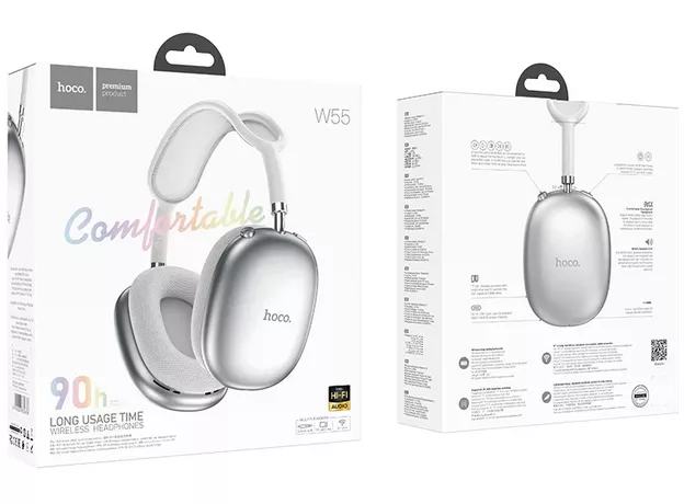 Наушники Bluetooth HOCO W55 Pleasing BT, Silver — купить в Кишинёве | Bluetooth | Hi-Tech Moldova