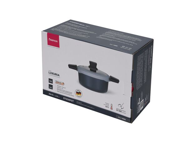 Кастрюля Fissman Luxuria 14550 2.5l (20x10cm)+capac sticla — купить в Кишинёве | Товар без акции | Hi-Tech Moldova