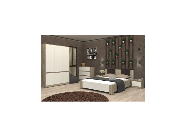 Кровать Yasen Venera N 160x200 cm+suport (stejar kraft gri/alb/durando 20) — купить в Кишинёве | Кровати | Hi-Tech Moldova