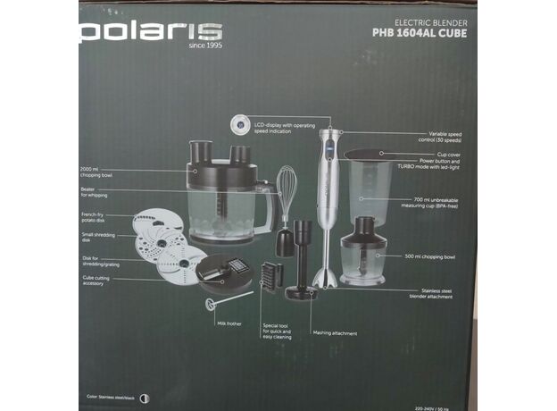 Blender Polaris PHB 1604AL Inox/Negru — cumpără în Chișinău | Погружные блендеры | Hi-Tech Moldova