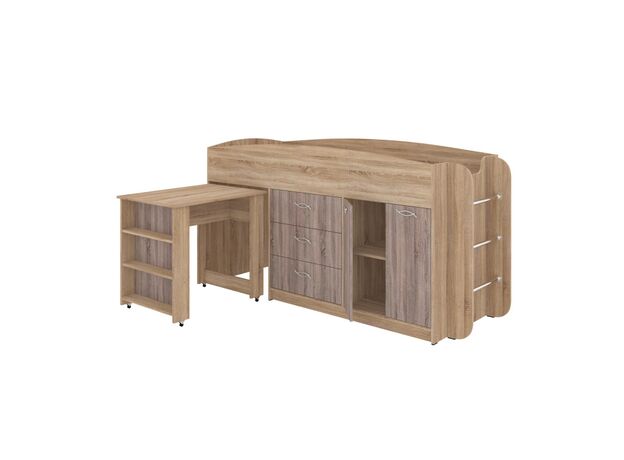 Детская кровать Pehotin "Polus" 80x190 - stejar sonoma+trufa (merk),(2) — купить в Кишинёве | Кровати | Hi-Tech Moldova