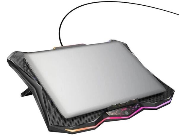 Suport cooler p/u laptop Hoco DH26 multi-fan Cool RGB, Black — cumpără în Chișinău | Suporturi | Hi-Tech Moldova