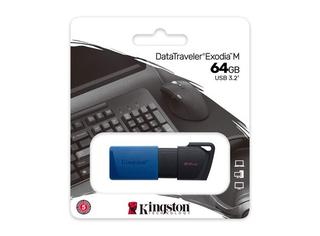 Флэш-накопитель USB 3.2 KINGSTON 64GB DataTraveler Exodia M (DTXM/64GB), Black/Blue — купить в Кишинёве | USB накопители | Hi-Tech Moldova