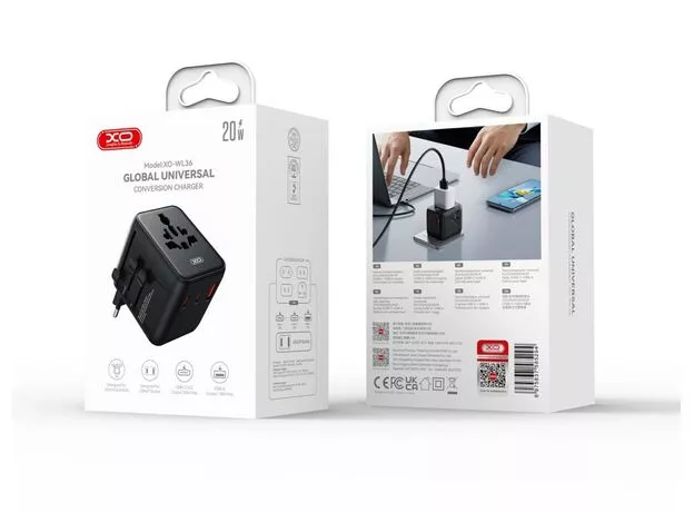 Adaptor de retea XO WL36 20W 2USB-C+1USB-A, Black — cumpără în Chișinău | Товар без акции | Hi-Tech Moldova