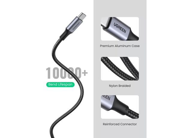 Кабель Type-C UGREEN US316 Type-C 2.0/Type-C 2.0 5A 100W,1m, White (70427) — купить в Кишинёве | Товар без акции | Hi-Tech Moldova