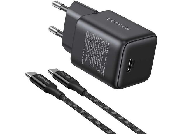 Зарядное устройство UGREEN X513 GaN Charger +cableType-C,1*Type-C, 30W QC4 (65012) Black — купить в Кишинёве | Зарядные устройства к смартфонам | Hi-Tech Moldova