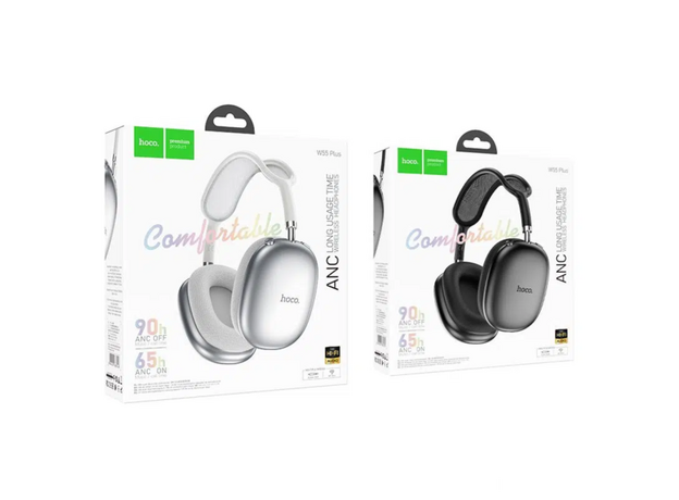 Наушники Bluetooth HOCO W55 Plus Happiness ANC BT, Silver — купить в Кишинёве | Bluetooth | Hi-Tech Moldova