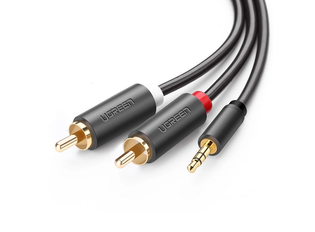 Кабель AUX UGREEN AUX 3,5mm Male to 2xRCA Male 3m, AV102 (10512), Black — купить в Кишинёве | Товар без акции | Hi-Tech Moldova