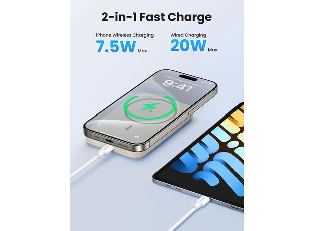 Портативный аккумулятор UGREEN Mini Magnetic Wireless Qi 10000mAh,20W, (25208) Beige — купить в Кишинёве | Портативный аккумулятор (Powerbank) | Hi-Tech Moldova