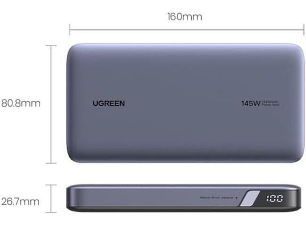 Портативный аккумулятор UGREEN Nexode Flight Approved PD3.1 25000mAh, 145W, (90597A) Grey — купить в Кишинёве | Портативный аккумулятор (Powerbank) | Hi-Tech Moldova