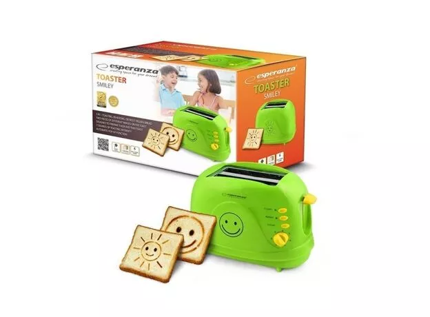 Prajitor de piine Esperanza Smiley EKT003 Green — cumpără în Chișinău | Prăjitoare de pâine | Hi-Tech Moldova