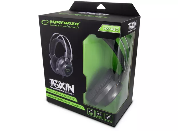 Casti cu microfon Esperanza Toxin EGH460 Green — cumpără în Chișinău | GAMING | Hi-Tech Moldova